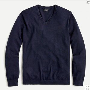 J. Crew Mens Merino Wool V-Neck Sweater Navy Size M